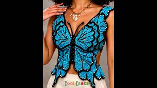 Cute Butterfly Top 🦋 💖 #crochet #crochetpatterns #handmade #shorts