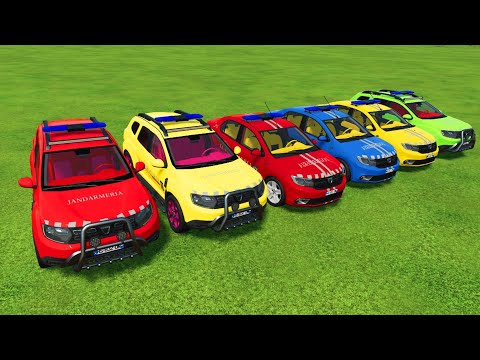 TRANSPORTING COLORED DACIA DUSTER & LOGAN CARS WITH MAN TRUCKS ! Farming Simulator 22