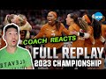Volleyball Coach REACTS to NCAA 2023 Women's Championship : Texas vs Nebraska