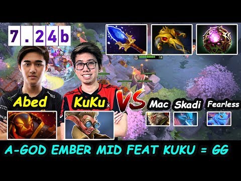 EG Abed [Ember Spirit] MIDLANE A-GOD Feat KuKu Boss  Dota 2 7.24b pro Gameplay