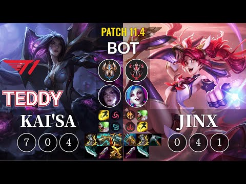 T1 Teddy Kai'Sa vs Jinx Bot - KR Patch 11.4