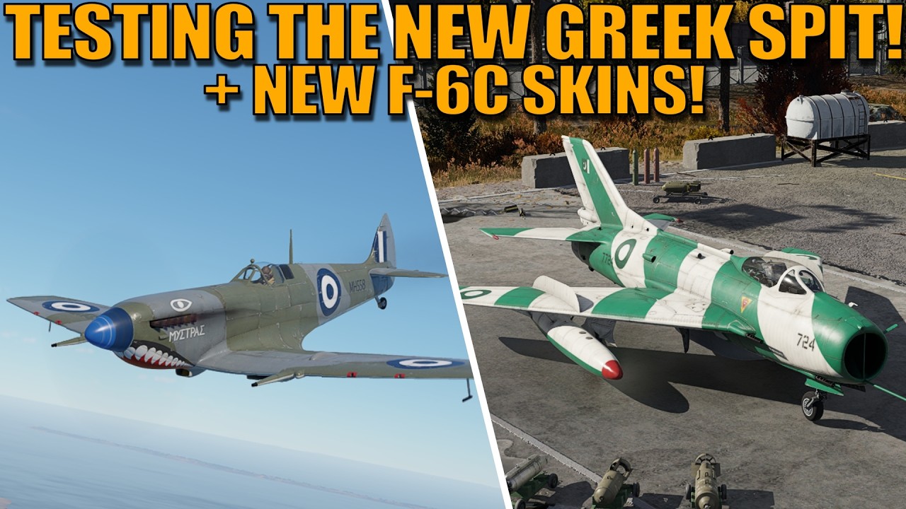 TEST FLYING the NEW GREEK SPITFIRE + NEW F-6C SKINS! - War Thunder