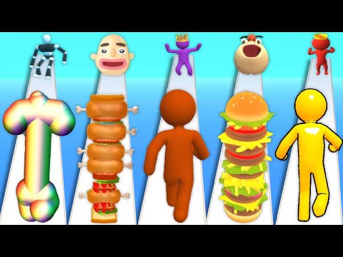 Tall Man Run, Sandwich Runner, Giant Rush, Burger Rush, Scaleman - ALL LEVELS Gameplay Mobile WOF657