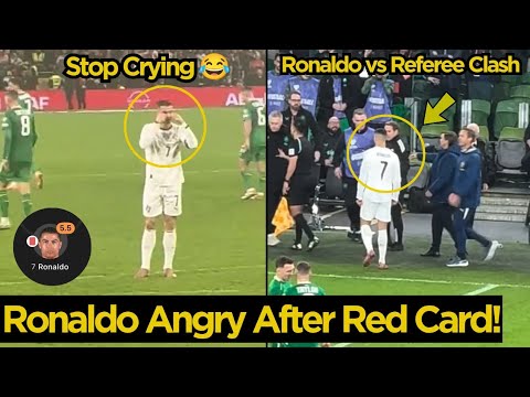 Ronaldo Angry Reaction After Received Red Card as Portugal Suffered 2-0 Defeat Against Ireland 