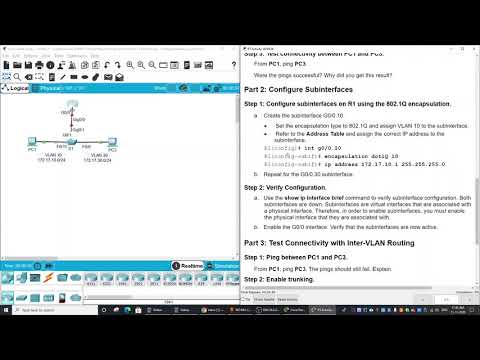 4.2.7 Packet Tracer - Configure Router-on-a-Stick Inter-VLAN Routing