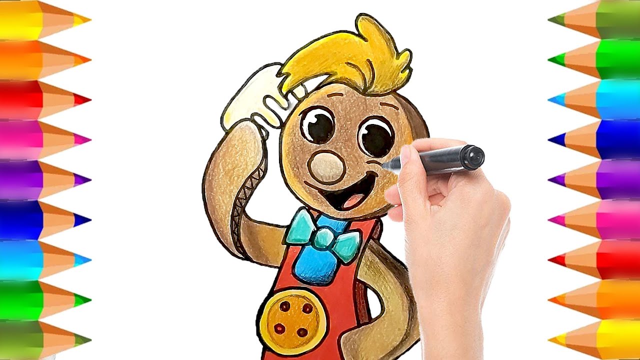 Dibuja y Colorea al Muñeco Pin Pon de Toy Cantando | Dibujos para niños