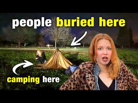 Stealth Camping ALONE in a Cemetery - it Got Weird (my Spot was VERY Exposed)