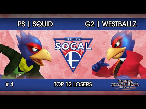 Fight For SoCal 4 - PS | Squid (Falco) VS G2 | Westballz (Falco) - SSBM - Top 12 Losers (Round 4)