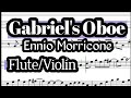 Gabriel's Oboe Flute or Violin Sheet Music Backing Track Play Along Partitura