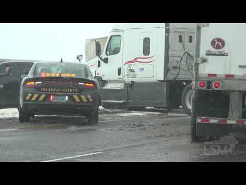 04-15-2021 Laramie, Wyoming Snowstorm Causes Pileup-Traffic Backups-Cattle in Snow