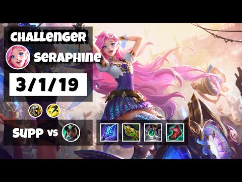 Seraphine Support 11.18 Challenger Gameplay Replay - S11 (3/1/19) - BR