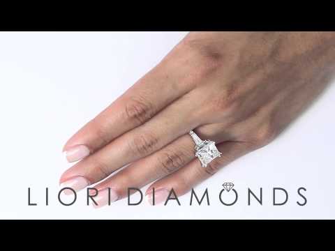 ER-SOLD-003 - 7.70 Carat F-SI1 EGL Certified Princess Cut Diamond Engagement Ring 18k Gold