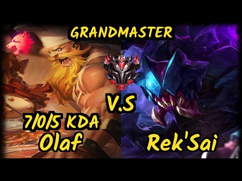 BJK Seonghwan (OLAF) vs REK'SAI - 7/0/5 KDA JUNGLE GAMEPLAY - KR Ranked GRANDMASTER v9.6