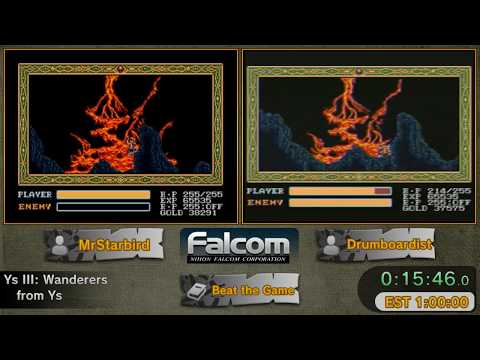 Ys III: Wanderers from Ys (Genesis) by MrStarbird & Drumboardist - Nihon Falcom RTA Marathon 2018