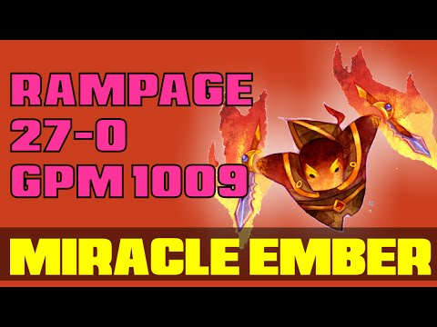 Miracle Ember | RAMPAGE | GPM 1009 | 27-0 | Dota 2