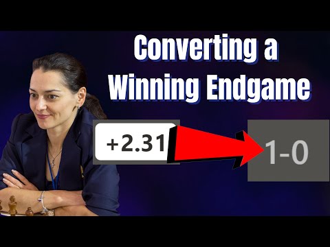 Chess Queen Alexandra Kosteniuk Converts Chess Endgame vs 2700 Super GM
