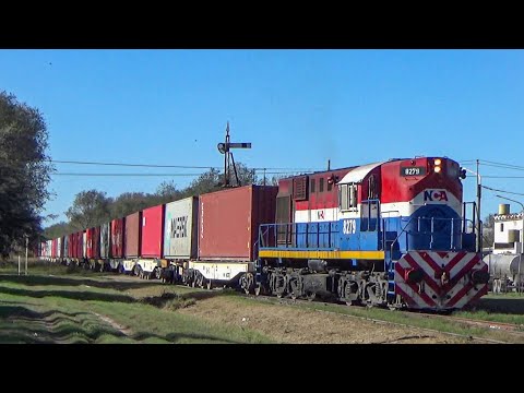 Tren Vacío de NCA con ALCo RSD16 8279 desviando en Arroyo Cabral