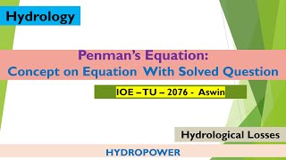 Penman’s Equation | Concept on Equation  With Solved Question