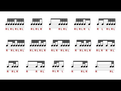 Common 32nd note rhythms with sticking for drums 🥁🎵