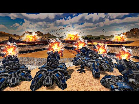 20 Super Siege Tanks + Starcraft Army vs 1.000.000 Jedi Knights - Ultimate Epic Battle Simulator 2
