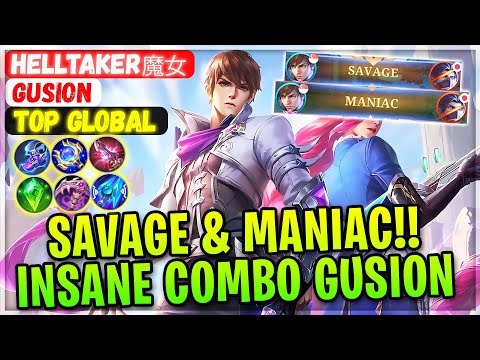 SAVAGE & MANIAC!! Insane Combo Gusion [ Top Global Gusion ] Helltaker魔女 - Mobile Legends Build