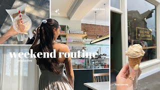 Weekend Routine 🌱 | finding balance, working out, reflecting, planning & brunch dates *productive*