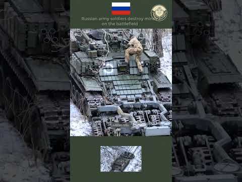 Russian army soldiers destroy mines on the battlefield #army #military