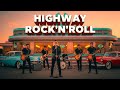 HIGHWAY ROCK’N’ROLL 🎸 Epic American Roadside Rock Band Performance | Sunset 1950s Diner Stage