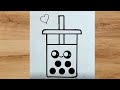 HOW TO DRAW A CUTE DRINK MILK COFFEE AND COLORING | DRAW CUTE THINGS | EASY STEP BY STEP