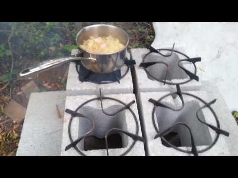 Cooking on my 4 burner rocket stove