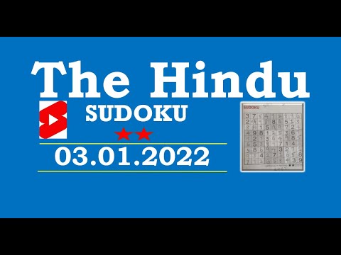 #Shorts - The Hindu  Sudoku Jan 03, 2022 - 2 Star - Step by Step Solution Clearly Explained