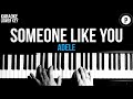 Adele - Someone Like You Karaoke SLOWER Acoustic Piano Instrumental Cover Lyrics LOWER KEY