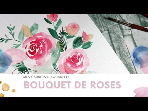 Un bouquet de roses aquarelle facile