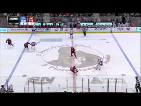 Ryan Callahan goal 1-1 Feb 21 2013 NY Rangers vs Ottawa Senators NHL Hockey