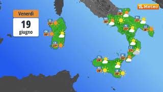 Meteo, previsioni e tendenza meteo Italia Venerdì 19 giugno 2026