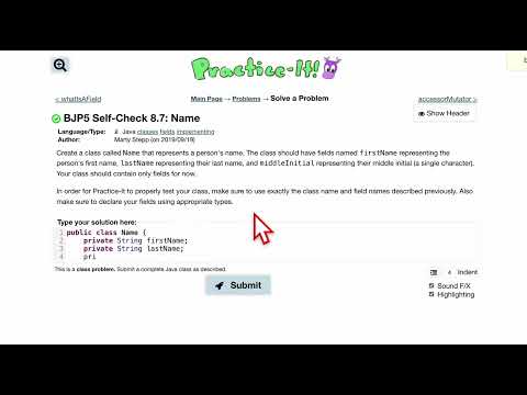 Java Practice It Self Check 8 7 Name Classes Encapsulation Instance Methods