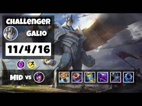 Galio 11.16 Gameplay Challenger S11 Mid (11/4/16) - KOREAN