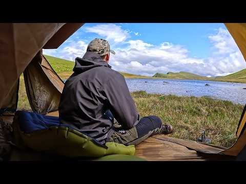 Solo Camping at a Remote Mountain Lake | Catch & Cook Wild Trout