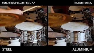 Video thumbnail for SONOR Kompressor - Steel vs Aluminium [14x5,75" - Snare Comparison] by Hanz Sedlář