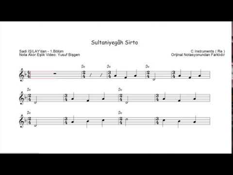 Nota Akor Eşlik - Sultaniyegâh Sirto 1 . Bölüm -  C Instruments ( Re )