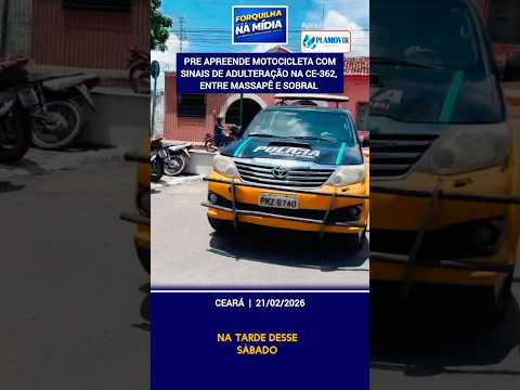 PRE apreende motocicleta com sinais de adulteração na CE-362, entre Massapê e Sobral