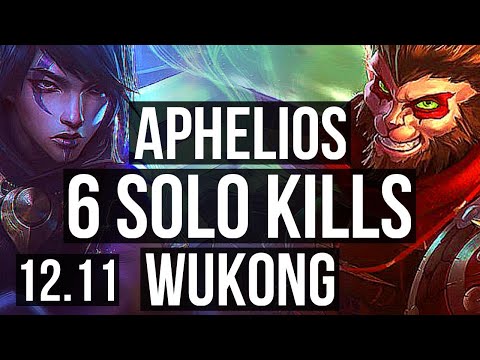 APHELIOS vs WUKONG (TOP) | 6 solo kills, Legendary, 300+ games | NA Diamond | 12.11