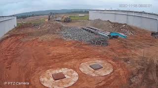 Solar CCTV security camera Time Lapse Construction Site Earthmoving