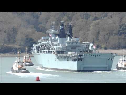 HMS Bulwark reentering Plymouth 26 04 2013