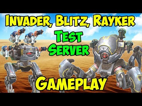 New Robots Invader, Blitz & Rayker Gameplay War Robots Test Server WR
