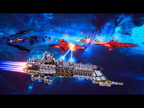 Imperial Navy vs Chaos! - Massive Battle, Skirmish Gameplay, Battlefleet Gothic Armada 2