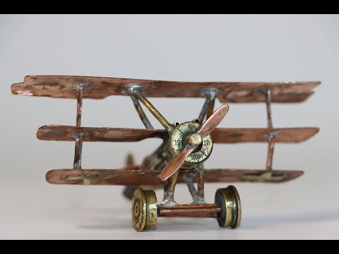 FOKKER DR.1 - WWI Trench Art Plane - RED BARON TRIPLANE