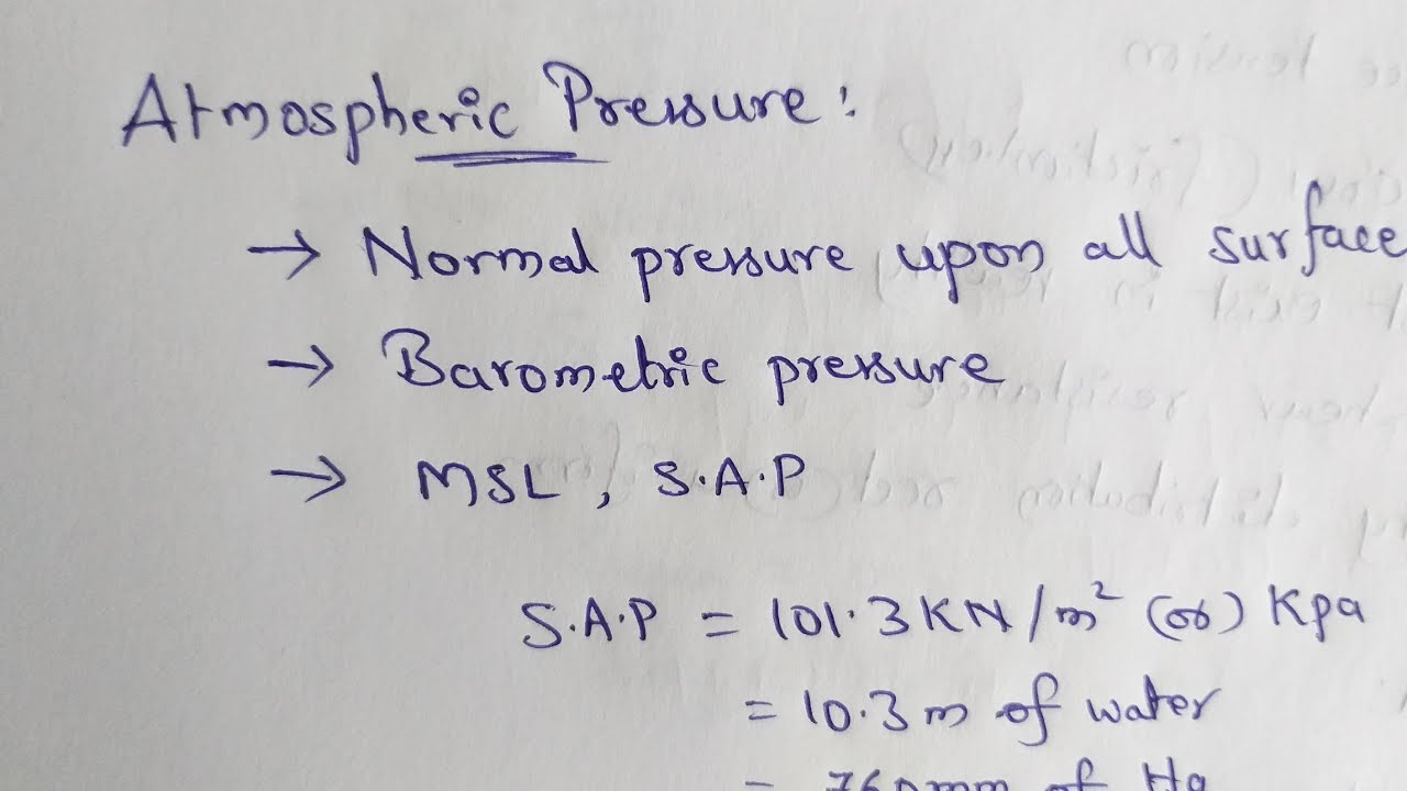 Atmospheric Pressure || Fluid Mechanics
