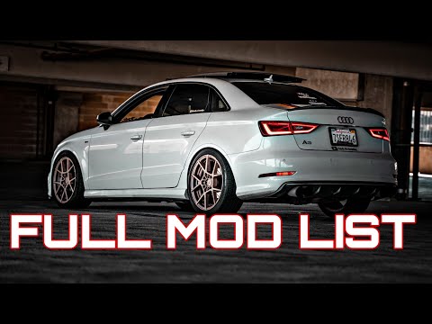 2016 Audi A3 1.8T FWD FULL MOD LIST BREAK DOWN