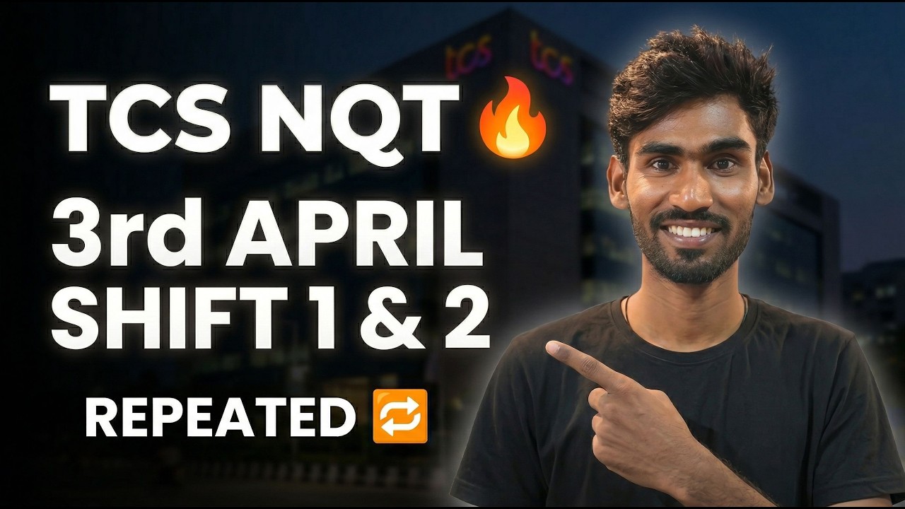 TCS NQT Coding Questions 3rd April 2026 | Shift 1 & Shift 2 Questions Solved